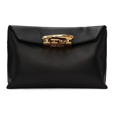 Shop Alexander Mcqueen Black Sculptural Clutch In 1000 Black