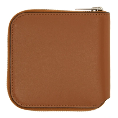 Shop Acne Studios Brown Zip Wallet In Ads Almond Brown