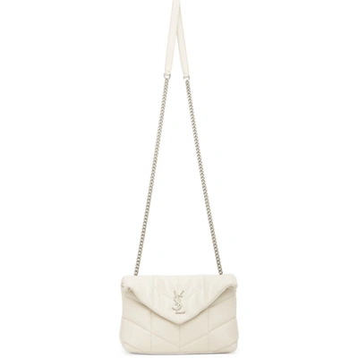 Shop Saint Laurent Off-white Toy Loulou Bag In 9207 White