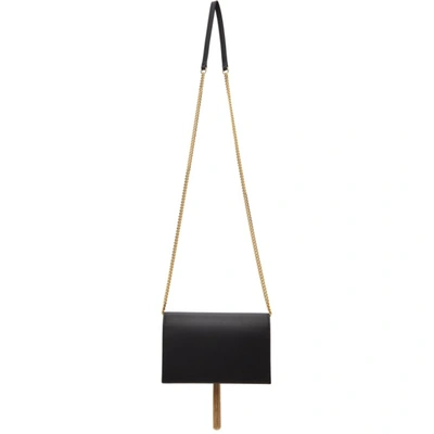 Shop Saint Laurent Black Kate Tassel Chain Wallet Bag In 1000 Black