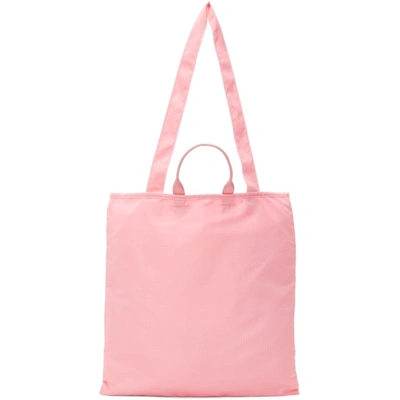 Shop Acne Studios Pink Logo Plaque Tote In Acv Bright Pink