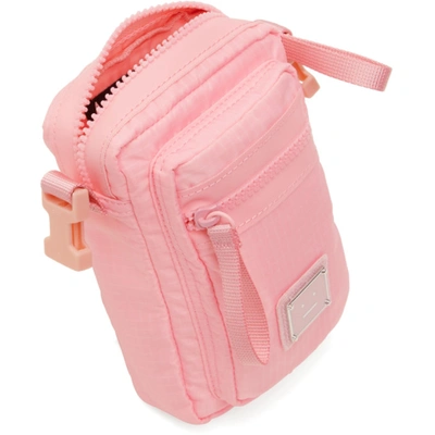 Shop Acne Studios Pink Logo Plaque Pocket Bag In Acv Bright Pink