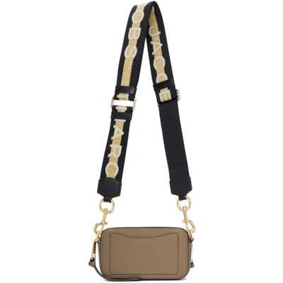 Shop Marc Jacobs Tan & White 'the Logo Strap Snapshot' Bag In 064 French