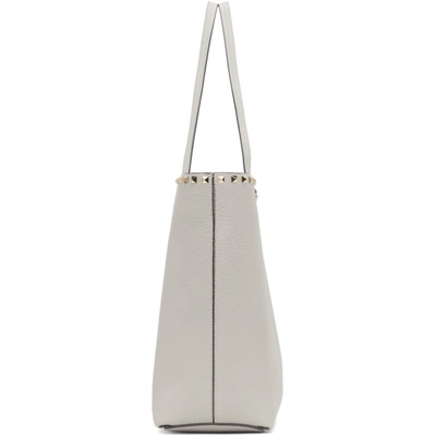 Shop Valentino Grey Rockstud Tote In Ml8 Opalgre