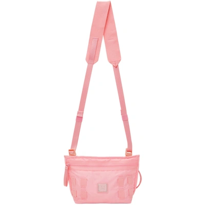 Shop Acne Studios Pink Logo Crossbody Bag In Acv Bright Pink