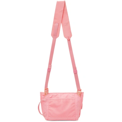 Shop Acne Studios Pink Logo Crossbody Bag In Acv Bright Pink