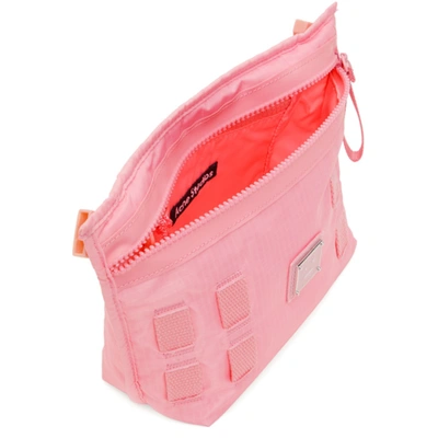 Shop Acne Studios Pink Logo Crossbody Bag In Acv Bright Pink