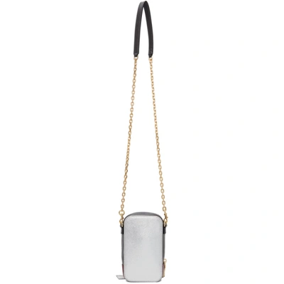 Shop Marc Jacobs Silver & Grey 'the Hot Shot' Bag In 098 Silver Multi
