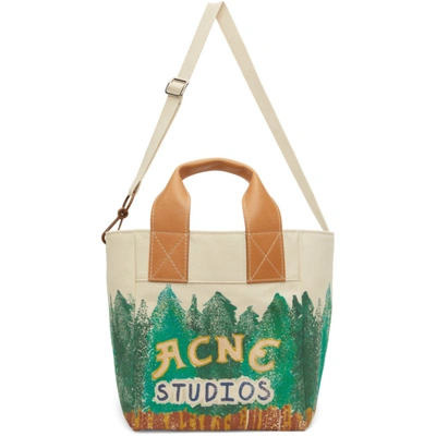 Shop Acne Studios Beige Grant Levy Edition Printed Tote In Amr Beige/green