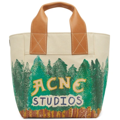 Shop Acne Studios Beige Grant Levy Edition Printed Tote In Amr Beige/green