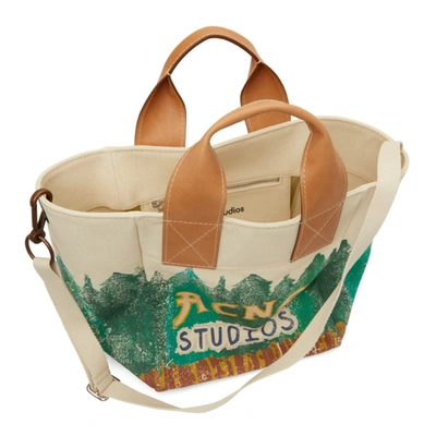 Shop Acne Studios Beige Grant Levy Edition Printed Tote In Amr Beige/green