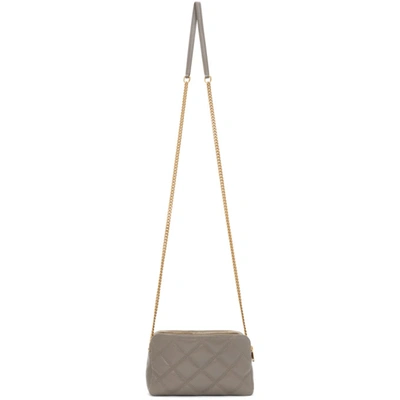 Shop Saint Laurent Taupe Quilted Becky Double Zip Bag In 1545 Taupe