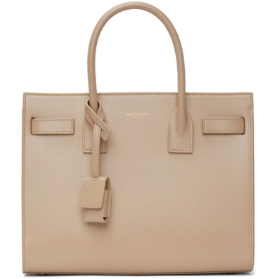 Shop Saint Laurent Beige Classic Baby Sac De Jour Tote In 2721 Dkbeig