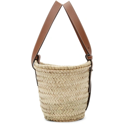 Shop Loewe Beige & Navy Basket Tote In 5546 Natural/ocean