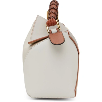 Shop Loewe Taupe & Off-white Small Puzzle Edge Shoulder Bag In 1759 Ghost/soft Whit