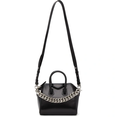 Shop Givenchy Black G Chain Mini Antigona Bag In 001 Black