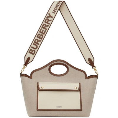 Burberry Mini Logo Canvas & Leather Pocket Bag