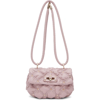 Shop Valentino Purple Small Spikeme Shoulder Bag In 6e0 Water Lilac
