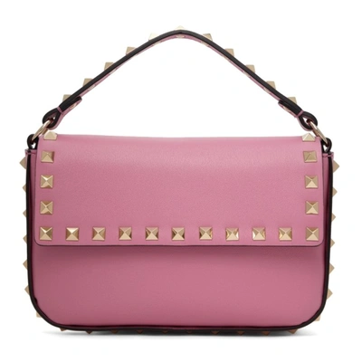 Shop Valentino Pink Small Rockstud Bag In M38 Dawn Pi