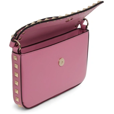 Shop Valentino Pink Small Rockstud Bag In M38 Dawn Pi