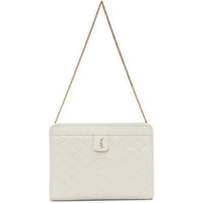 Shop Saint Laurent Off-white Victoire Bag In 9207 White