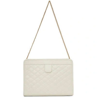 Shop Saint Laurent Off-white Victoire Bag In 9207 White