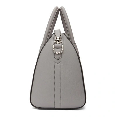 Shop Givenchy Grey Grained Small Antigona Bag In 058 Pearl