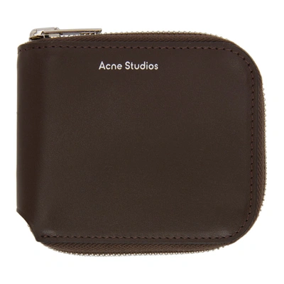 Shop Acne Studios Brown Compact Zip Wallet In Adm Dk Brow