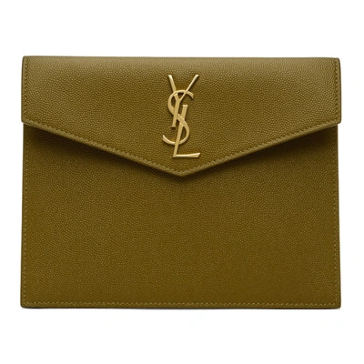 Saint Laurent Uptown Baby YSL Grain Leather Pouch Wallet