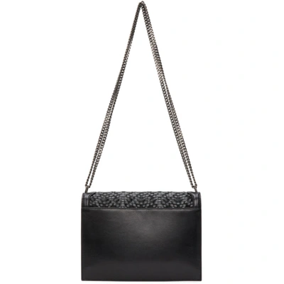 Shop Saint Laurent Black Woven Medium Cassandra Bag In 1000 Black