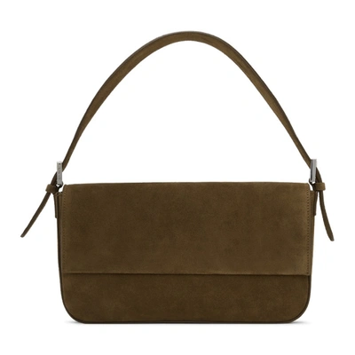 Shop By Far Brown Suede Manu Bag In Wo Wood