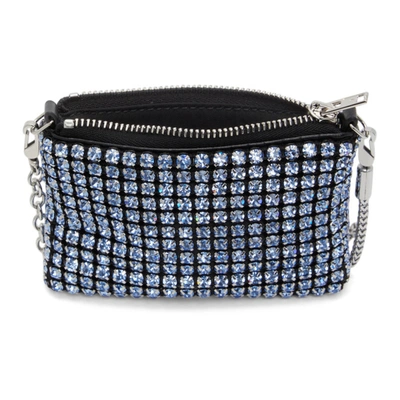 Shop Alexander Wang Blue Nano Rhinestone Heiress Bag In 456 Blue