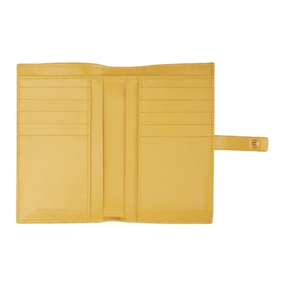 Shop Bottega Veneta Yellow Intrecciato Medium French Wallet In 7130 Buttercup