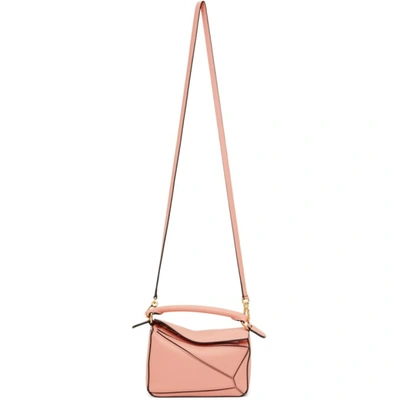 Shop Loewe Pink Mini Puzzle Bag In 7795 Blossom