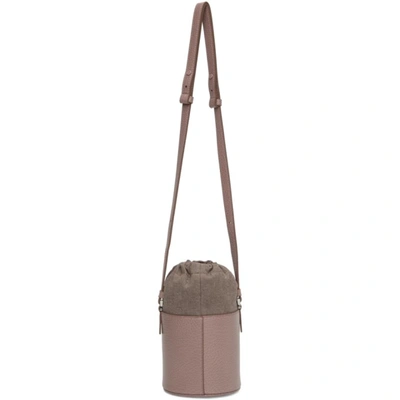 Shop Maison Margiela Taupe Mini 5ac Bucket Bag In T4315 Mauve