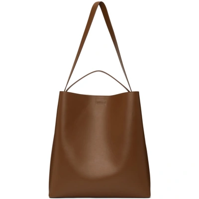 Shop Aesther Ekme Brown Sac Square Tote In 169 Auburn