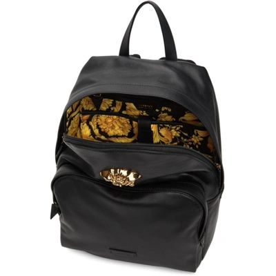 Shop Versace Black Leather 'la Medusa' Backpack In 1b00v Black
