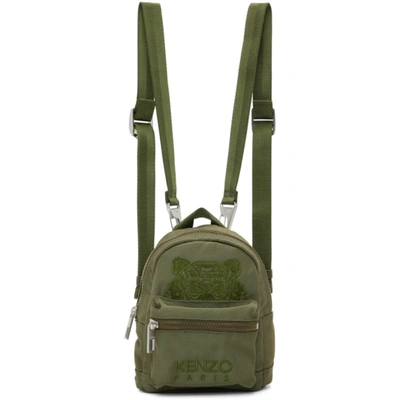 Shop Kenzo Khaki Mini Kampus Tiger Backpack