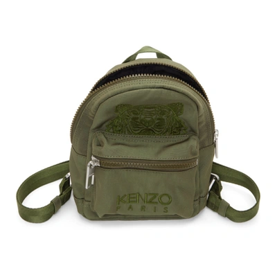 Shop Kenzo Khaki Mini Kampus Tiger Backpack