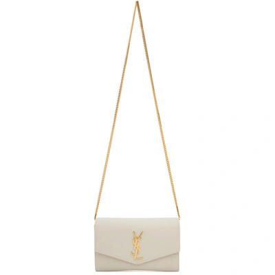 Shop Saint Laurent Off-white Uptown Wallet Bag In 9207 Vintage White