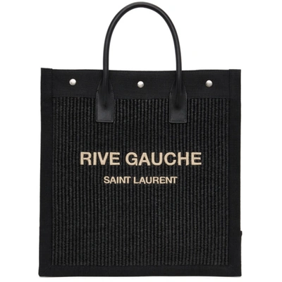 Shop Saint Laurent Black 'rive Gauche' North/south Noe Tote In 1050 Black