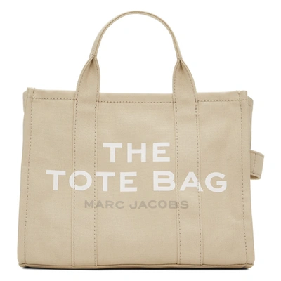 Shop Marc Jacobs Beige 'the Small Traveler' Tote In 260 Beige