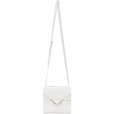 Shop Bottega Veneta White Clip Bag In 9137 Chalk