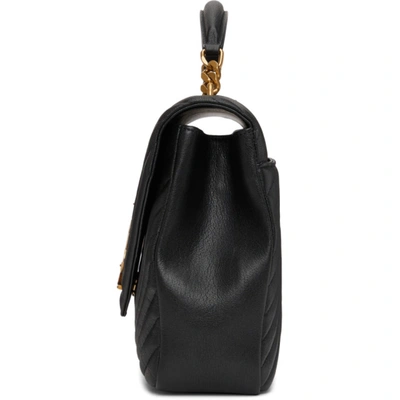 Shop Saint Laurent Black Large College Flap Bag In 1000 Black