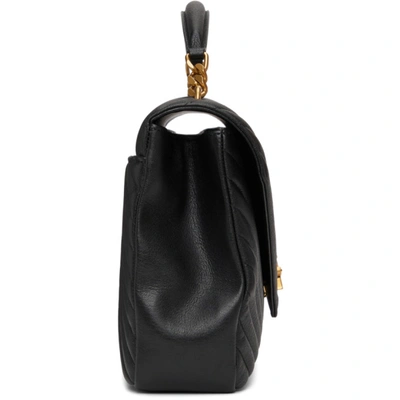 Shop Saint Laurent Black Large College Flap Bag In 1000 Black