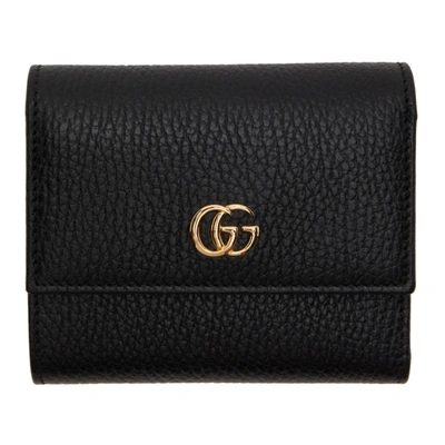 Shop Gucci Black Gg Marmont Wallet In 1000 Nero