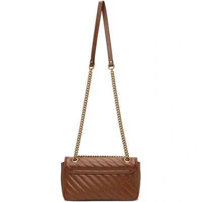 Shop Gucci Brown Small Gg Marmont Bag In 2535 Cuir/cuir