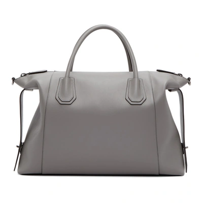 Shop Givenchy Grey Soft Medium Antigona Bag In Pearl Grey