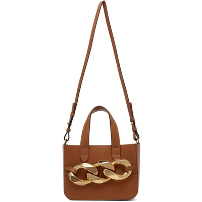 Shop Jw Anderson Tan Mini Chain Tote Shoulder Bag In 623 Pecan