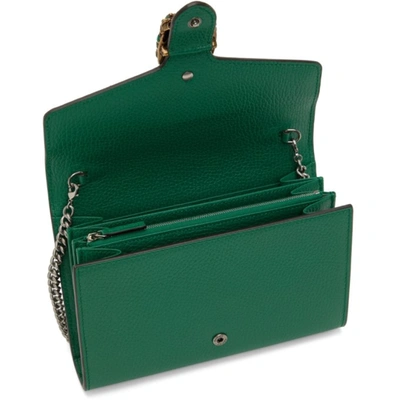 Shop Gucci Green Mini Dionysus Wallet Chain Bag In 3120 Emerald/emerald